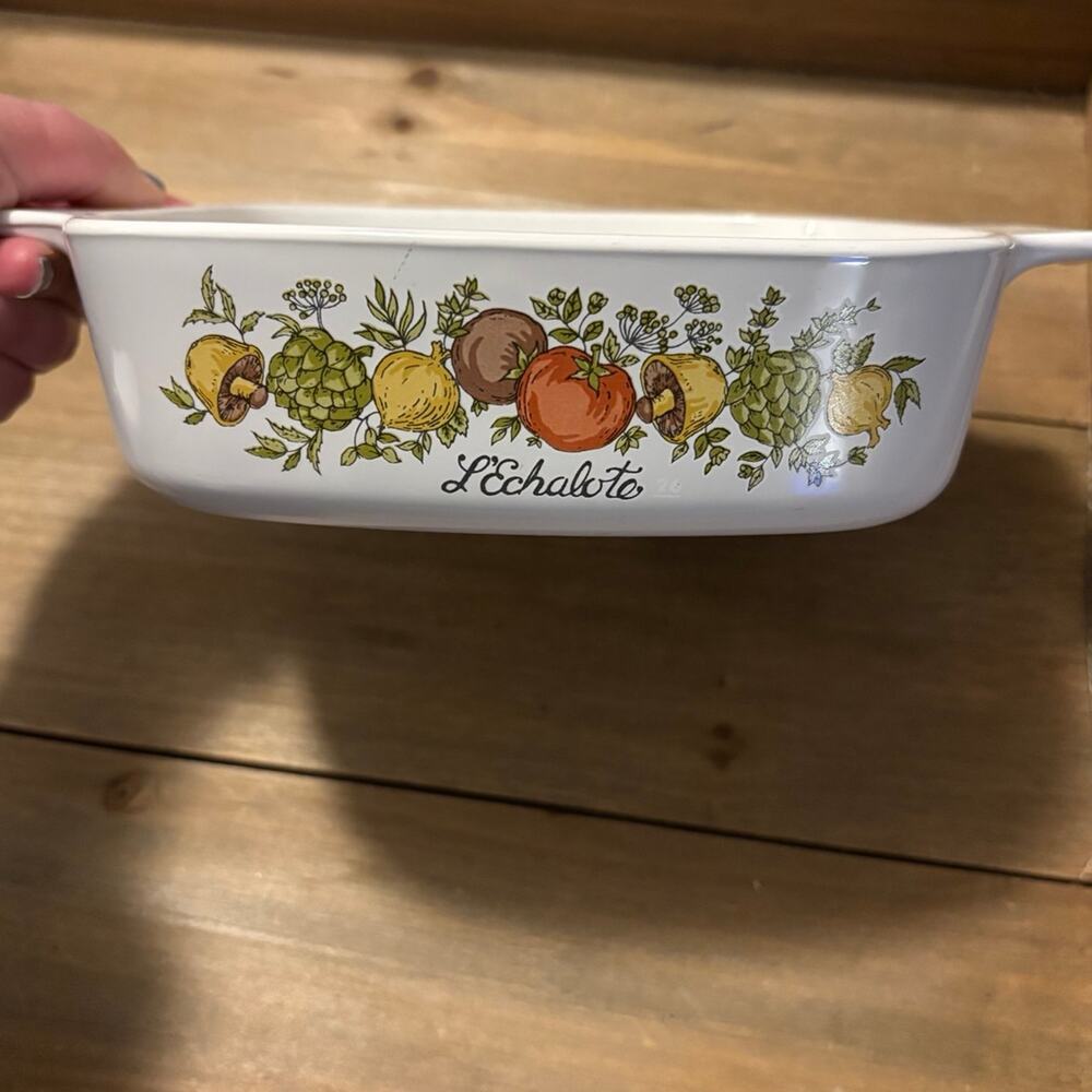 Corning Ware L'Echalote Spice of Life 1 Qt  7" Casserole Dish